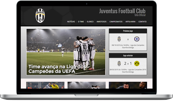 Template preto criar site para time de futebol