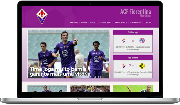 Template roxo criar site para time de futebol